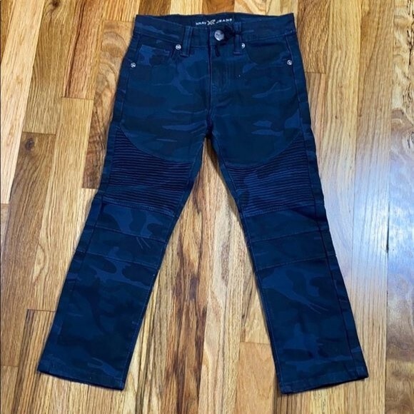 Boys Blue Camo Moto Straight Leg Jeans - Picture 1 of 3